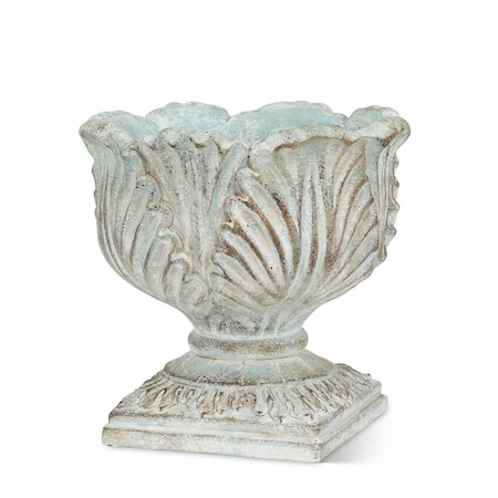 Abbott Collections 7.5 in. Ornate Pedestal Planter, Grey AB-27-ATHENS-802